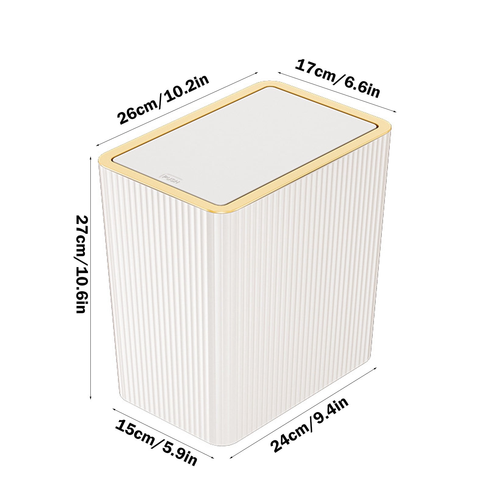 Kbndieu Bathroom Trash Cans Household Toilet with Lid Has Living Room Kitchen Bedroom Trash Cans Press Grips for Bedroom/Bathroom/Office, Fits Under Desk/Sink/Cabinet