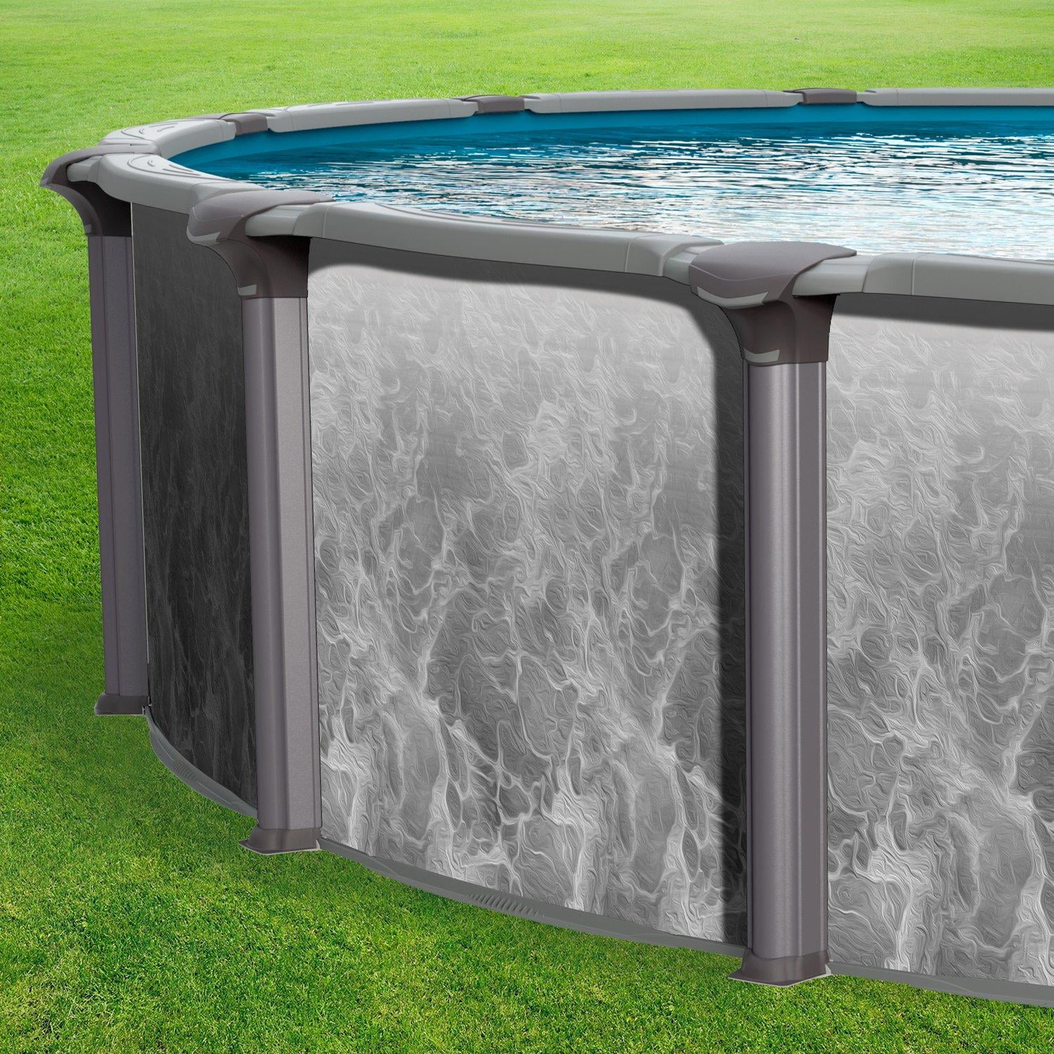 In The Swim 24' Round Above Ground Swimming Pool - Emotion Package - Featuring: Sand Filter, Pump System and A-Frame Ladder PEMT2452LESB