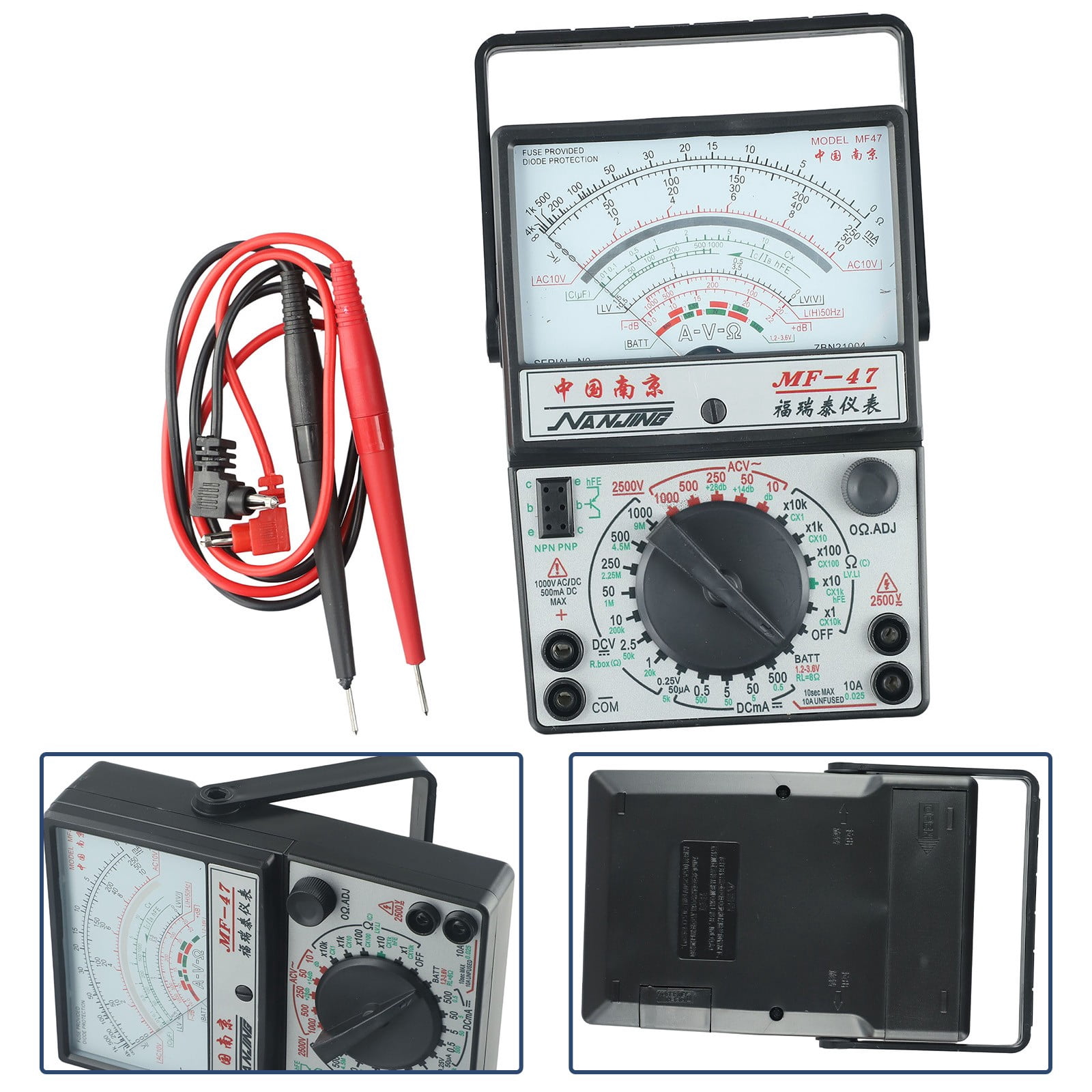 -47 Analog Analog Multimeter Voltmeter Ammeter Ohmmeter Battery Tester