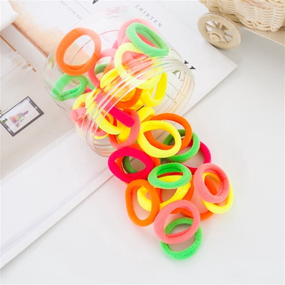 50 Children's Towel Scrunchie Canned Korean Version Head Rope Tie Hair Accessories for Girls Seamless Non-Damaging Design 50PCS