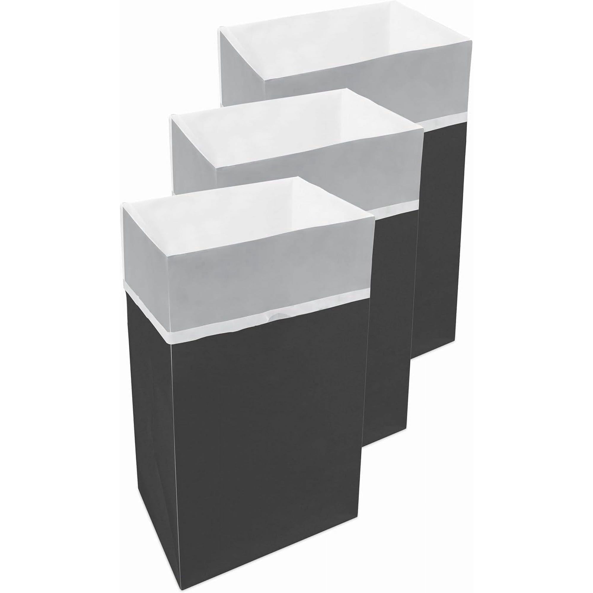 Clean Cubes 30-Gallon Pop-Up Trash Bins, 3-Pack, Black – Disposable, Collapsible, with Fitted Trash Bags