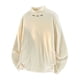 thumbnail image 5 of Ceisia Men's Oversize Semi-Turtleneck Metal-Trimmed Long-Sleeve Top Multi-Solid for Winter Gift, 5 of 5