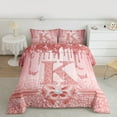 thumbnail image 2 of Manfei Letter Monogrammed K 3 Pieces Queen Comforter Set for Kids Children Girls,Dreamy Princess Ultra Soft Bedding Sets,Cute Butterfly Bowknot Bedding Comforter Set,Bling Glitter Decor, 2 of 8