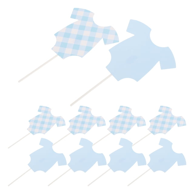 unbranded 96Ud Adornos Dobles Para Pastel En Forma De Mameluco Azul Para Fiesta De Cumpleaños Y Baby Shower