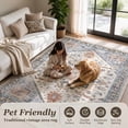thumbnail image 4 of SIXHOME 8'x10' Eastern Classic Area Rug Washable Distressed Carpet Vintage Medallion Rugs for Living Room Bedroom Kitchen Dining Room Retro Neutral Home Decor Blue, 4 of 6