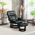thumbnail image 2 of HOMCOM PU Leather Recliner with Ottoman, Swivel Reclining Chair, Black, 2 of 8