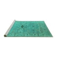 thumbnail image 2 of Ahgly Company Machine Washable Indoor Rectangle Oriental Turquoise Blue Industrial Area Rugs, 4' x 6', 2 of 4