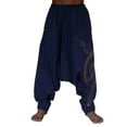 thumbnail image 1 of DYMADE Men Personalized Harem Pants Wide Leg Casual Printed Baggy Trousers, 1 of 4