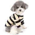 thumbnail image 1 of Abrigo de invierno tipo jersey para perros pequeños en suave algodón a rayas, chaqueta cálida para cachorros y gatos, ropa para mascotas Chihuahua, Yorkshire Terrier (Negro, Mediano), 1 of 5