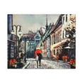 thumbnail image 3 of Paris Street View Couple With Red Umbrella France Canvas Artwork Breathtaking French City for Home Decor Ready to Hang, 3 of 18