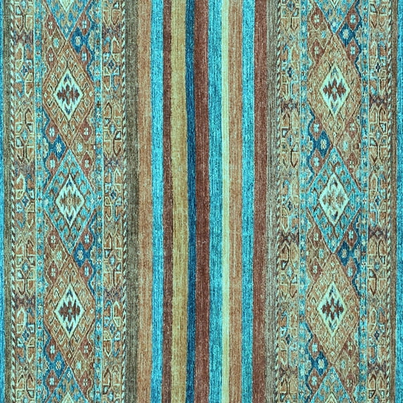 Ahgly Company Indoor Square Abstract Light Blue Modern Area Rugs, 6' Square