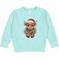thumbnail image 2 of Inktastic Christmas Lights Highland Cow Toddler Sweatshirt, 2 of 4
