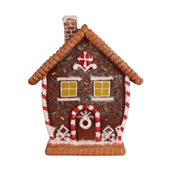 deevoka Gingerbread House Statue DIY Crafts Lighted for Living Room Office Fireplace