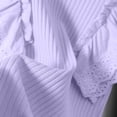 thumbnail image 4 of AHTJRT Girls Ruffle Short Sleeve T Shirts Eyelet Embroidered Casual Cute Summer Fitted Comfy Ribbed Knit Crewneck Tops Blouses Purple 7-8 Years, 4 of 6