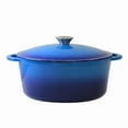 thumbnail image 6 of Cinnamon Home 4.5 Quart Enameled Cast Iron Round Dutch Oven with Lid - Blue - Kitchen Pots and Cookware for Stewing, Braising, Roasting, Baking, 6 of 6