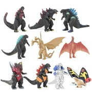 Iuhan 10Pcs/ Set Mechagodzilla Gigan Anguirus Action Figure PVC Gift Toys