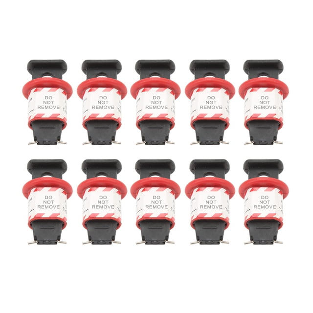 10 unidades de bloqueo de interruptor de circuito con clavija de seguridad, interruptor de aire eléctrico en miniatura, bloqueo de manija para aislamiento de energía