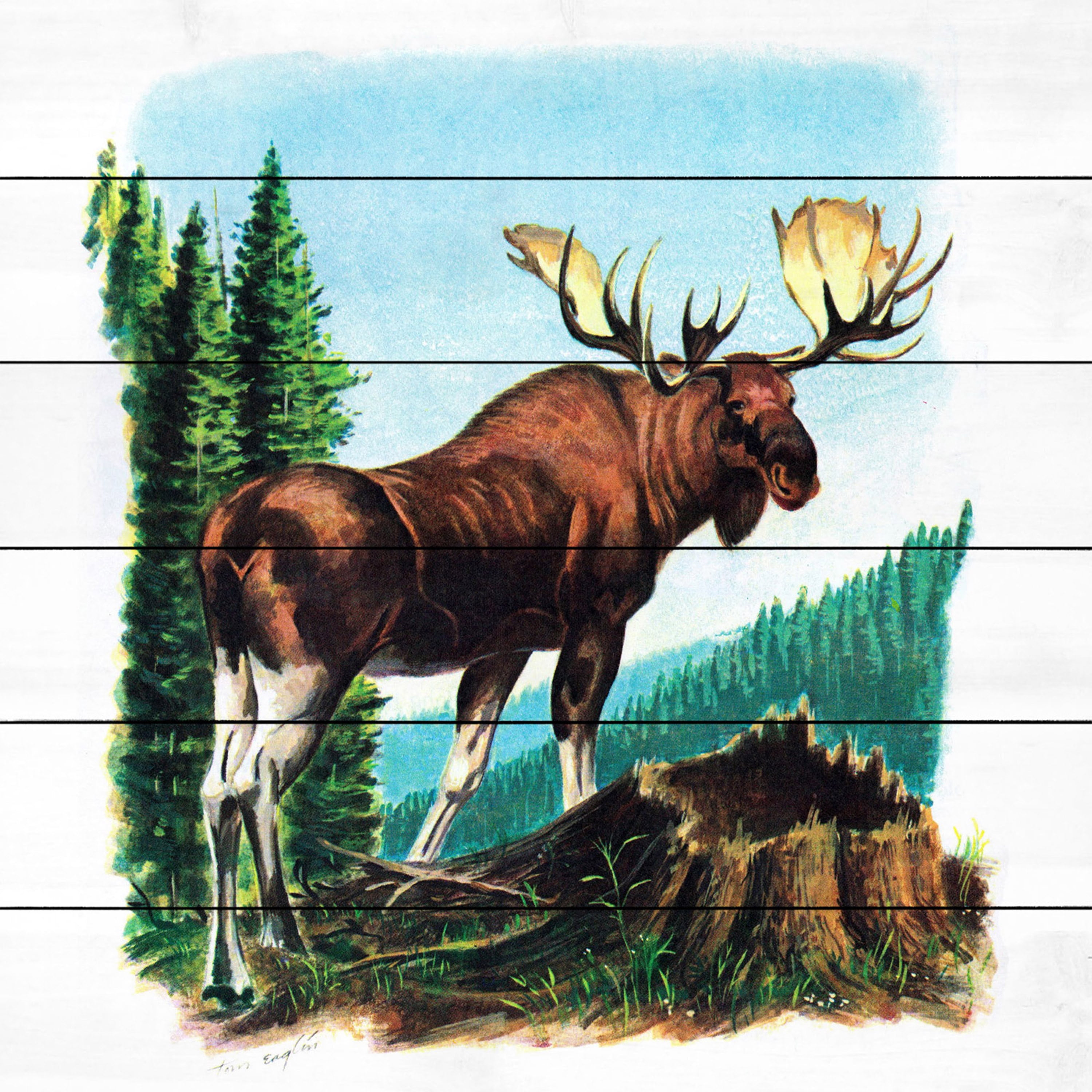 Marmont Hill "Twig Eater" Painting Print on White Wood