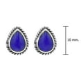 thumbnail image 3 of Vintage Framed Teardrop Lapis-lazuli Sterling Silver Post Earrings, 3 of 4