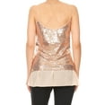thumbnail image 4 of Feinuhan Fashion Womens Vest Sequin Spaghetti Strap Sheer Ruffle Crop Camisole Tank Top, 4 of 4