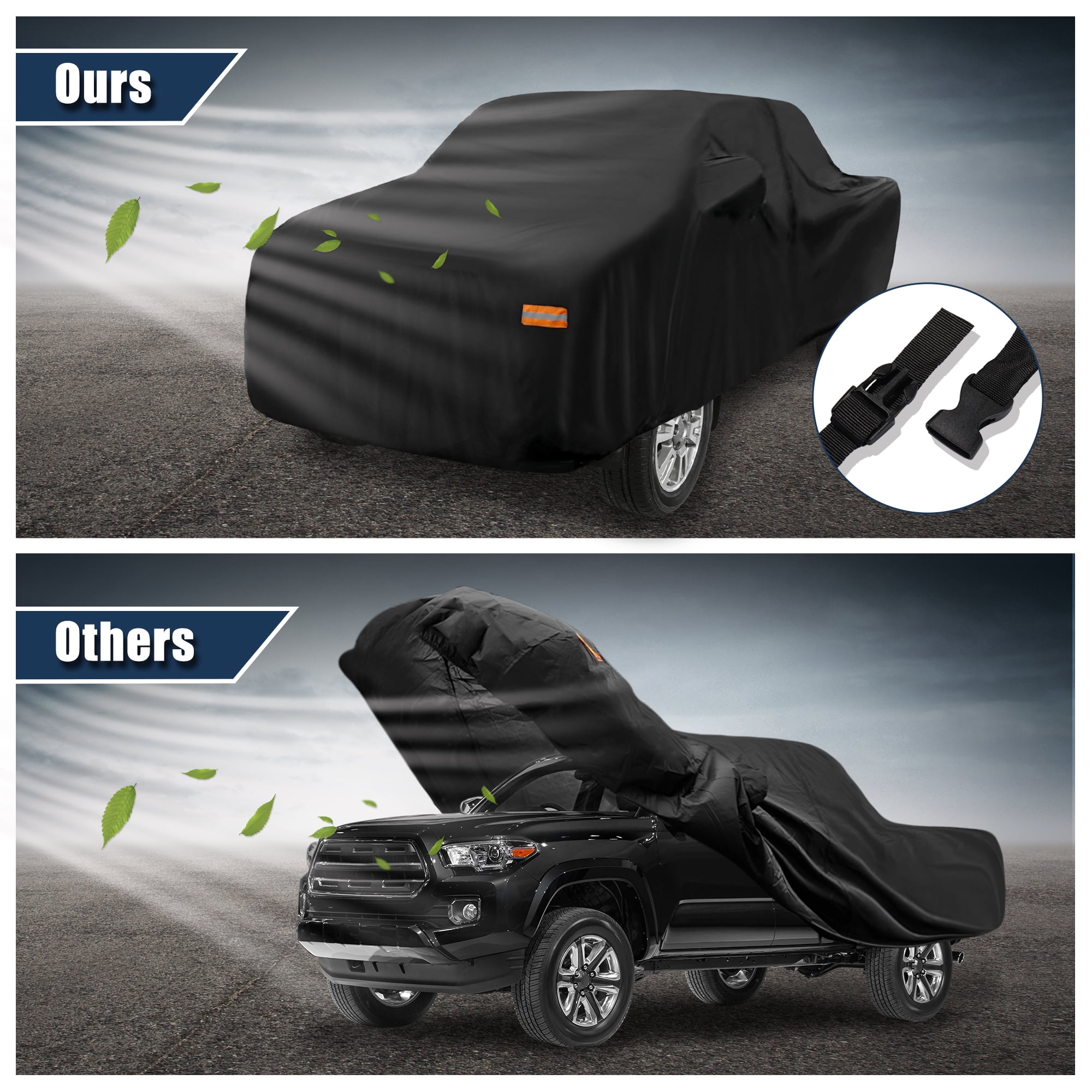 Unique Bargains Pickup Truck Cover for Toyota Tacoma Crew Cab Pickup 4-Door Waterproof