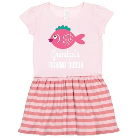 

Inktastic Grandpa Fishing Buddy Girls Fish Gift Toddler Girl Dress