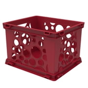Storex Mini Crate, Red, 12-Pack