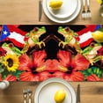 thumbnail image 4 of Burlap Table Runner 36 Inches Long,Country Red Flowers Frog Non-Slip Kitchen Table Runners for Dining Room Everyday Use Party Table Decorations Puerto Rico Flag, 4 of 9