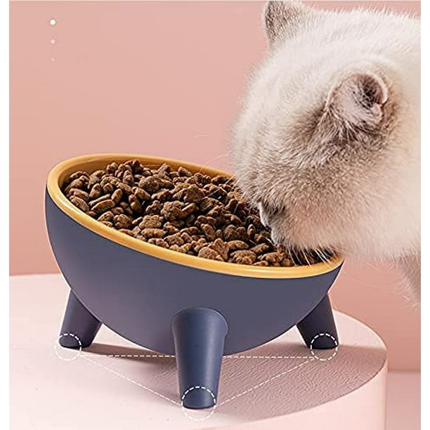 Cuenco de resina para perros y gatos, cuenco para gatos elevado e inclinado, Base triangular, cuenco antivuelco, bonito cuenco para comida, cuenco protector para columna Cervical para perros y gatos MFZFUKR LF-0698