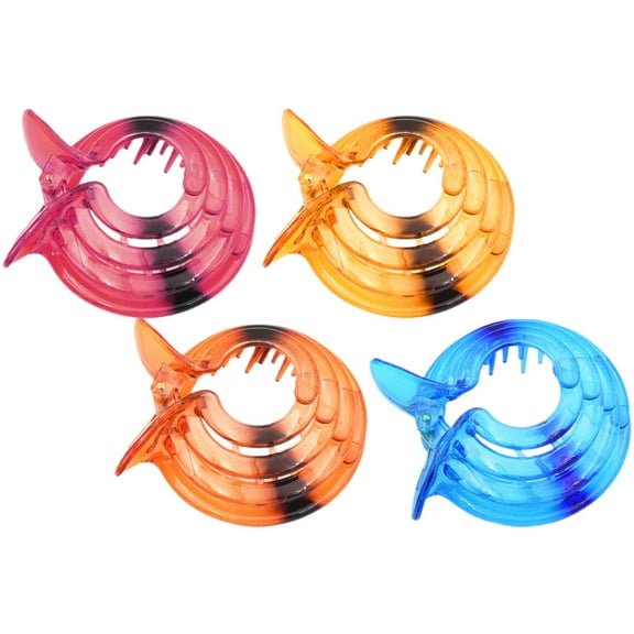 SEWCHICS Set of 4 Red Resin Spiral Hair Clips for Women, Comfortable Stylish Hair Accessories for Everyday Use