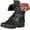 Black, variant on Wild Diva Women Jetta-25F Lace Up Combat Military Boots With Foldable Cuff, Black, 5.5
