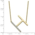 thumbnail image 5 of Auriga Fine Jewelry 14K Yellow Gold Sideways Diamond Initial H Necklace for Women, 5 of 5