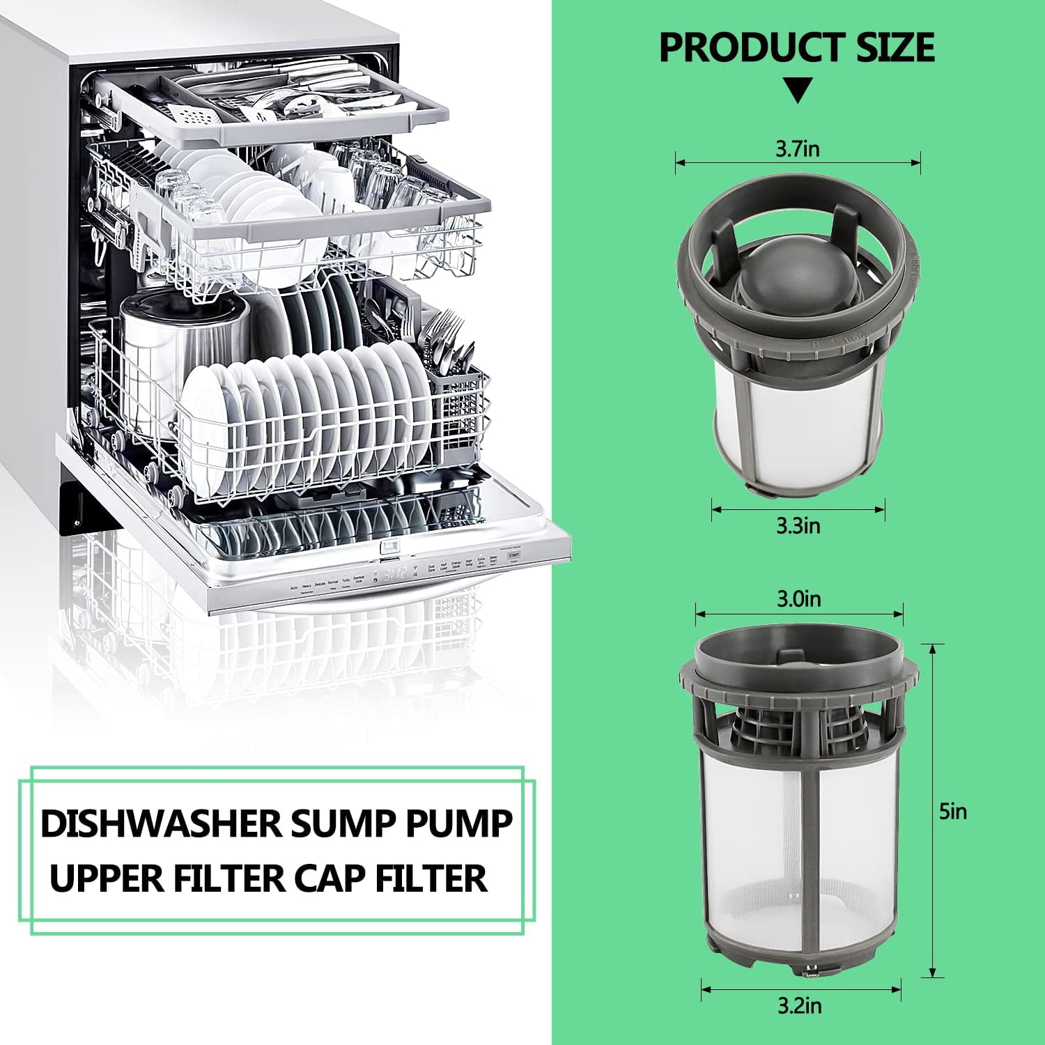 Dishwasher Mesh Cup Filter Compatible With Kenmore Model Numbers 665.13403N410, 665.13403N411, 665.13403N412