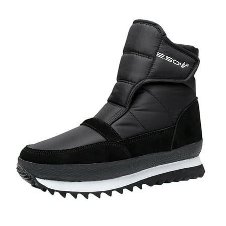 

Black Boots for Women Snow Boots Womens Winter Boots Ladies Warm Lined Booties Shoes Flat Outdoor Booties Snow Boots for Women nylon Black