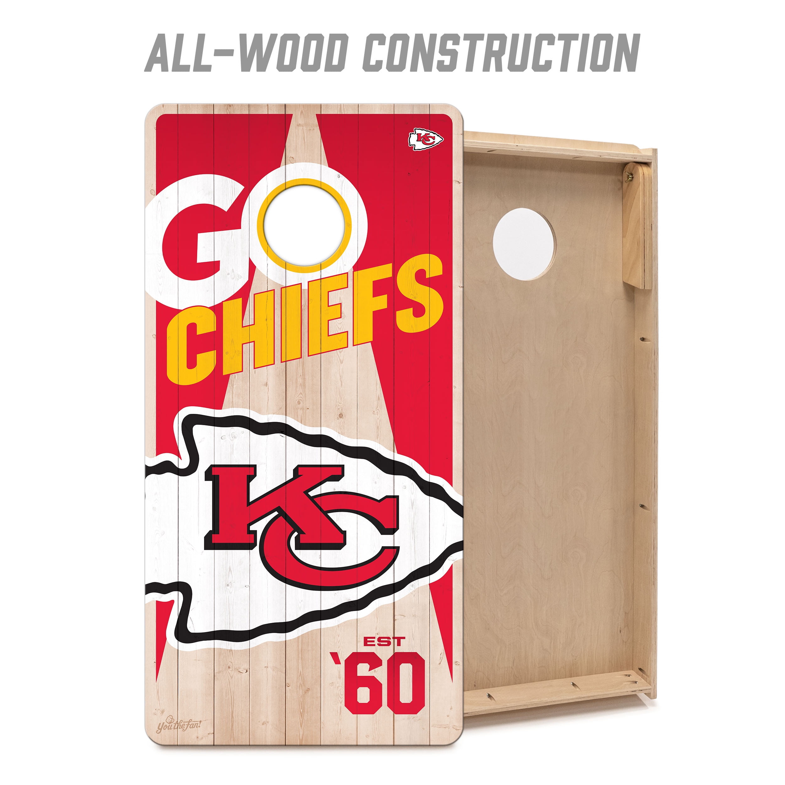 YouTheFan NFL Kansas City Chiefs 2' x 4' Cornhole Game No Bags