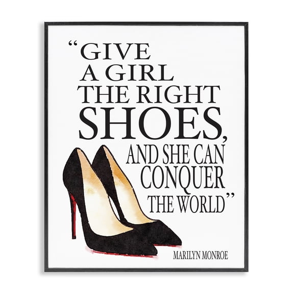 Stupell Industries Contemporary Fashion Designer Shoes Inspiring Word Watercolor Black Framed Giclee Art, 24 x 30, by Amanda Greenwood