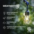 thumbnail image 6 of Brightech Ambience Pro – Solar Power Remote Control Outdoor String Lights with Edison Bulbs – Shatterproof, Commercial Grade LED Waterproof Patio Lights – 1W, 3,000K, Hanging, 27 ft, 6 of 7