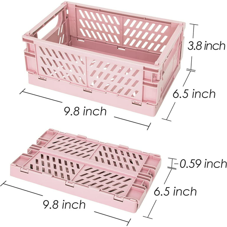 WUWEOT 9 Pack Plastic Storage Basket Bins Organizer, Cabinet and Shelf  Basket with Handle,10 L x 6.8 W x 5.5 H, 3 Colors