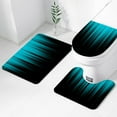 thumbnail image 2 of 4 Piece Teal and Black Shower Curtain Set Turquoise Aqua Ombre Dark Gothic 72Wx72L Curtains Decor with Non-Slip Rugs, Toilet Lid Cover and Bath Mat Bathroom Accessorie Home Bathtub Set, 2 of 6