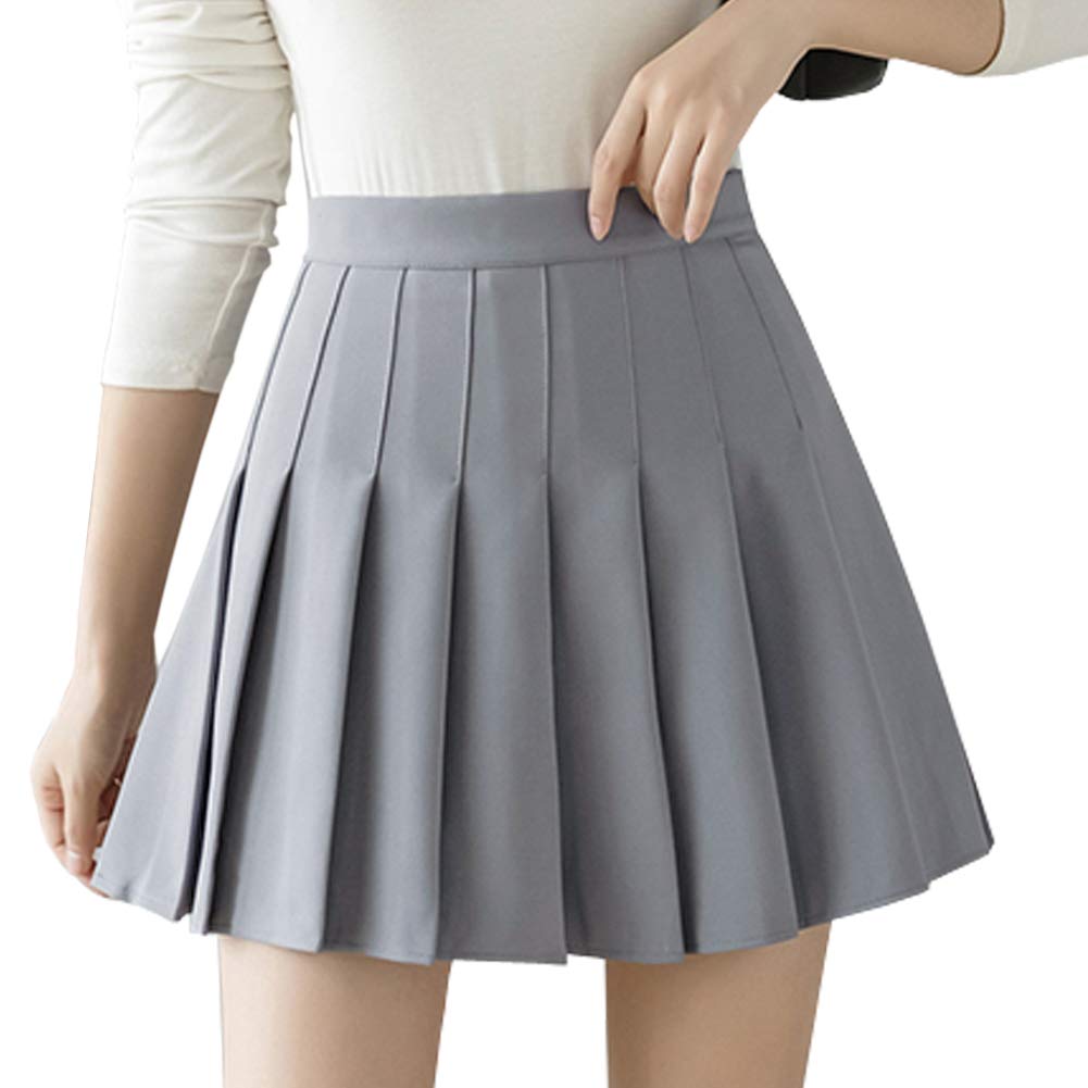 Girls Women High Waisted Plain Pleated Skirt Skater Tennis School Uniforms A-line Mini Skirt Lining Shorts Girls Women High Waisted Plain Pleated Skirt Skater Tennis School Uniforms A-line Mini Skirt Lining Shorts