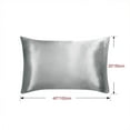 thumbnail image 6 of PiccoCasa 2Pcs Satin Pillowcase Silky Pillow Cover with Envelope Closure, King Grey, 6 of 8
