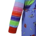 thumbnail image 7 of CHOYURME CHONYURM Kids Evil Doll Costume Red Blue Striped Jumpsuit Halloween Spooky Cosplay Suit, 7 of 7