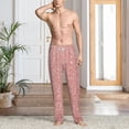 thumbnail image 6 of Lsque Rose Gold Pink Glitter Print Men's Pajama Pants, Lounge Pant - Comfortable Home Wear,Elastic Waistband, Stylish Design-X-Large, 6 of 9