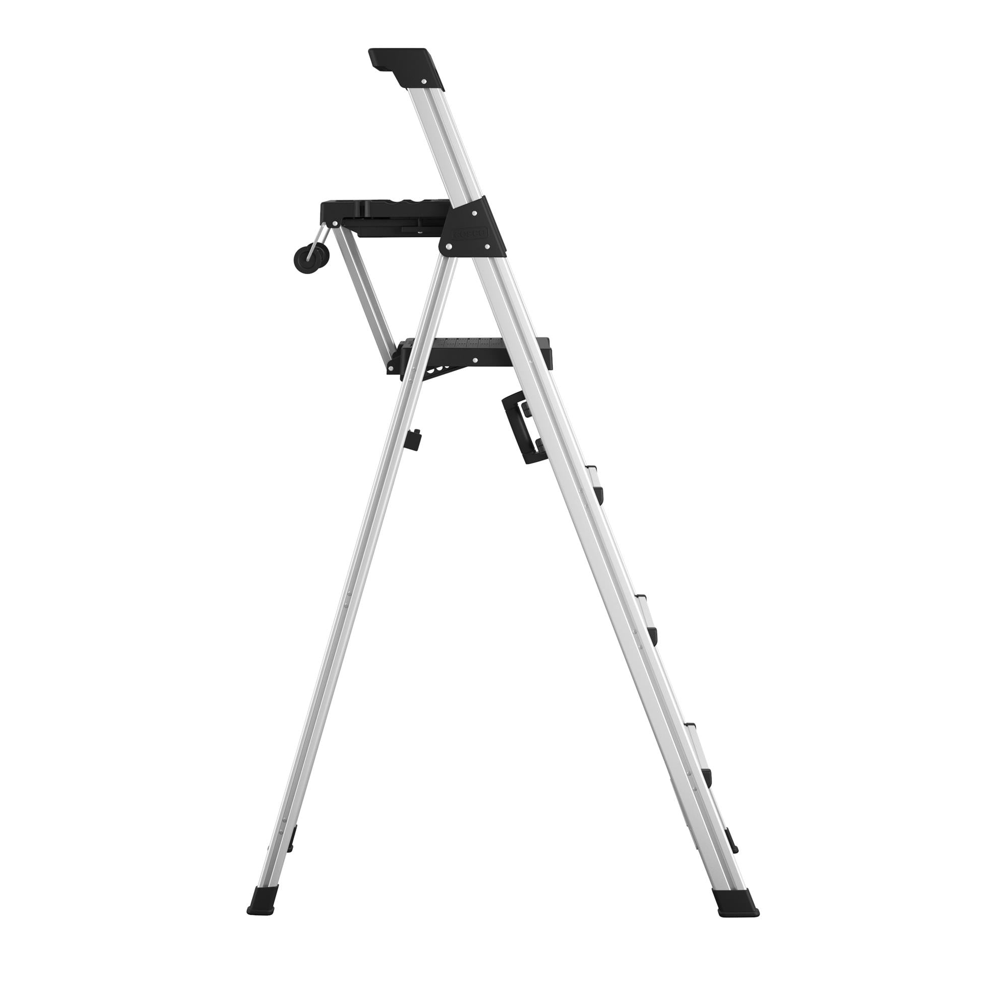 COSCO 6ft Signature Series Step Ladder, Type 1A, 300 lbs. Load Capacity (Aluminum/Black)