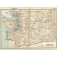 thumbnail image 2 of Art.com Map of Washington State. United States Stretched Canvas Print Wall Art by Encyclopaedia Britannica, 16" x 12", 2 of 4