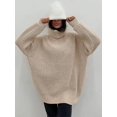 thumbnail image 3 of Femmes Oversize Col Roulé Pulls Tricotés Automne Hiver Casual Manches Longues Pulls Élégantes Robes Chaudes Pull, 3 of 3