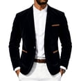 thumbnail image 3 of Hulanddfd Men's Velvet Blazer Jacket Slim Fit Sport Coat Button Front with Pockets for Business Office Wedding Party Daily Wear Outdoor Travel Streetwear, 3 of 6