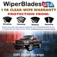 thumbnail image 2 of 2005 Dodge Durango Beam Wiper Blades Wipers w/1yr Warranty (Set of 3) w/Rear Wiper (WiperBladesUSA), 2 of 5