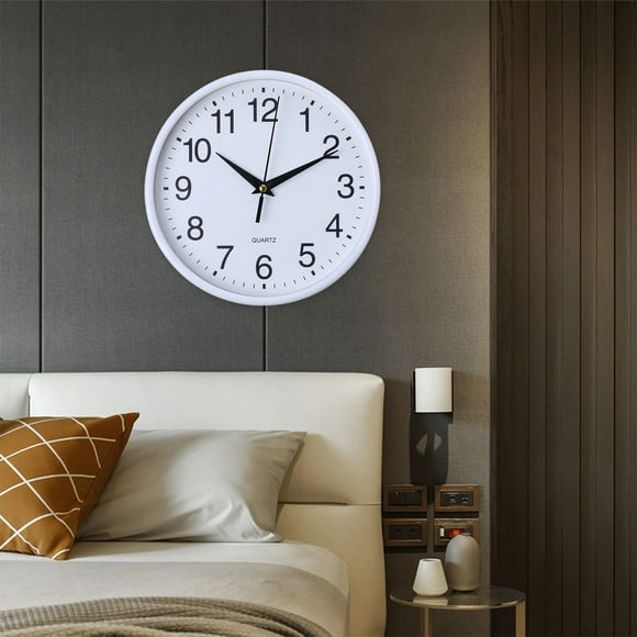 LSLJS Home Living Room Study Round Suction Wall Decoration Wall Hanging Clock Hotel Digital Decoration Easy Clock 7.87 Inch, Wall Mounted Clock