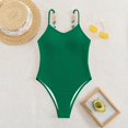 thumbnail image 4 of Sngxgn Womenâs Sport Bathing Suit Crisscross Tummy Control Swimsuits Swimwear (Green,S), 4 of 6